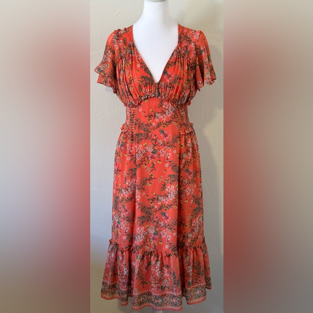 Max Studio Floral Print Empire Waist Maxi Dress - Women’s Size Small